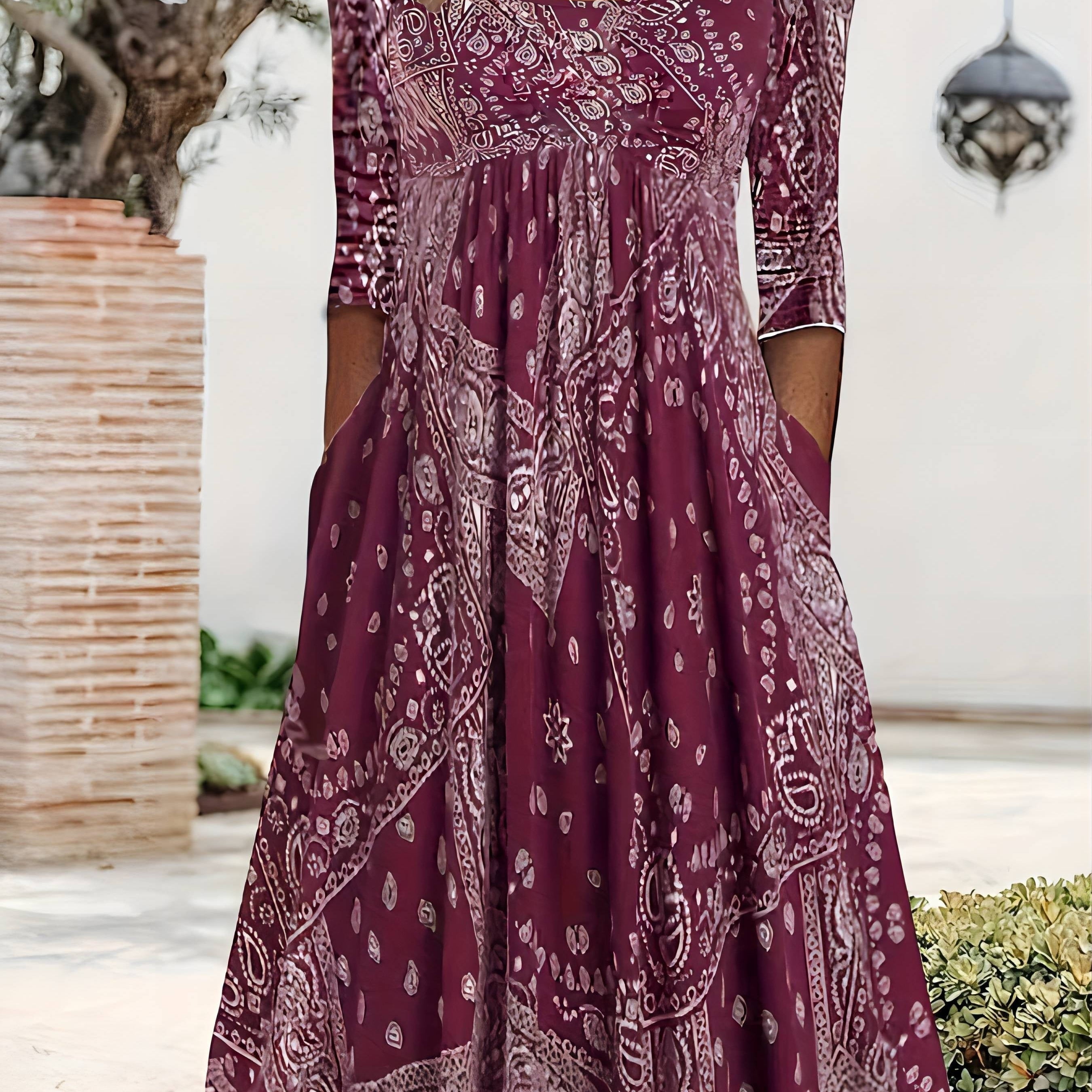 ELOWEN | ABITO MIDI A MANICHE LUNGHE CASUAL