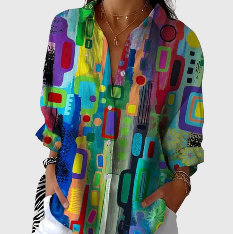 Blusa leggera e colorata con stampa