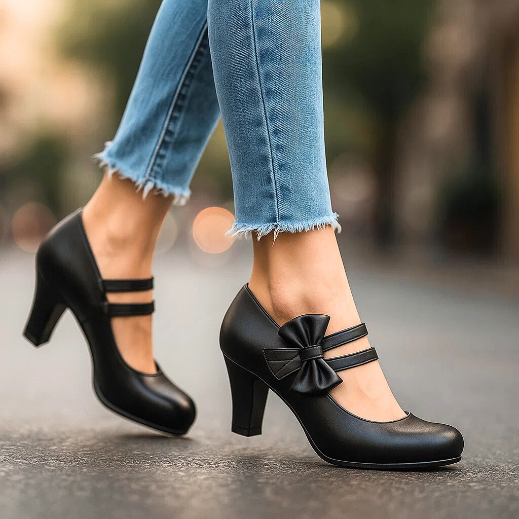 Scarpe con tacco Bella a fiocco