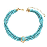 Collana Elegante Vintage con Perline Turchesi