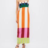 Paloma | Abito maxi colorato a righe