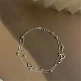 Bracciale a forma di cuore in argento con misura personalizzabile