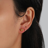 Mini Dangle Duo CZ Flat Back Stud