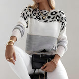 Diane | Maglione a Maglia con Accento Leopardo