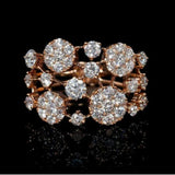 Anello Rosa Dorato Vintage con Pietre Incastonate Brillanti