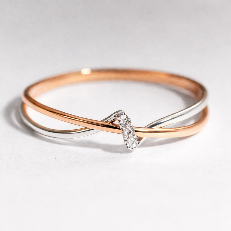Eliza | Anello a Vortice Vintage in Oro e Argento
