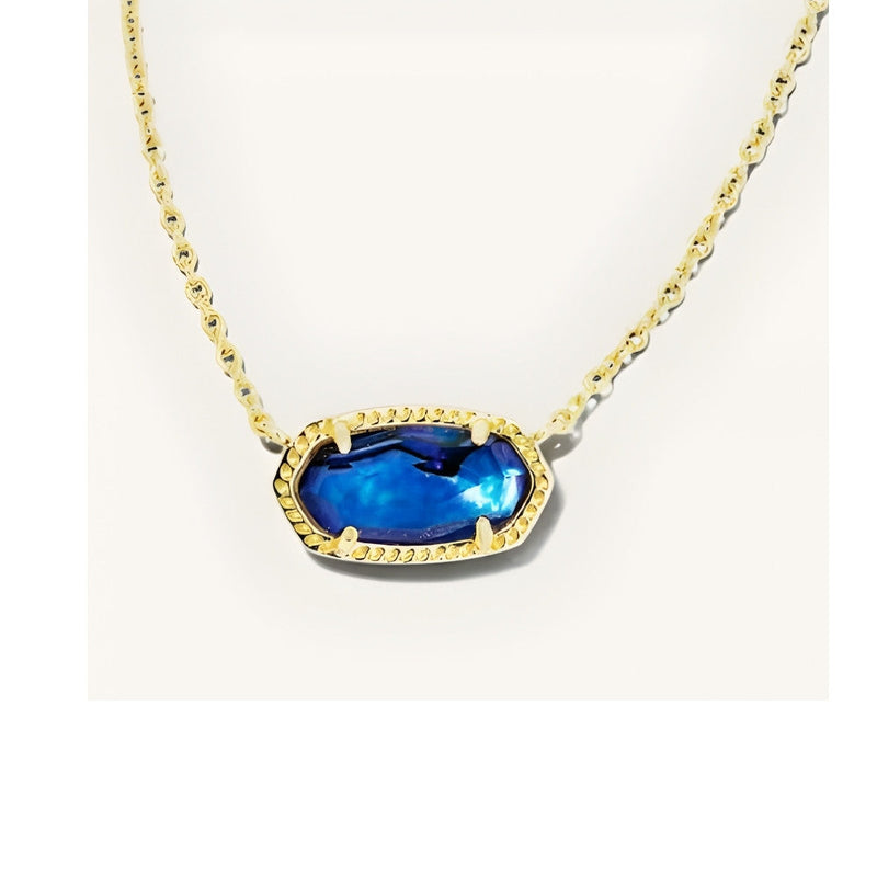 Collana Ovale Classica con Zaffiro