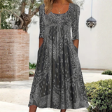 ELOWEN | ABITO MIDI A MANICHE LUNGHE CASUAL