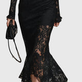 Monica | Abito Maxi Svasato in Pizzo Elegante
