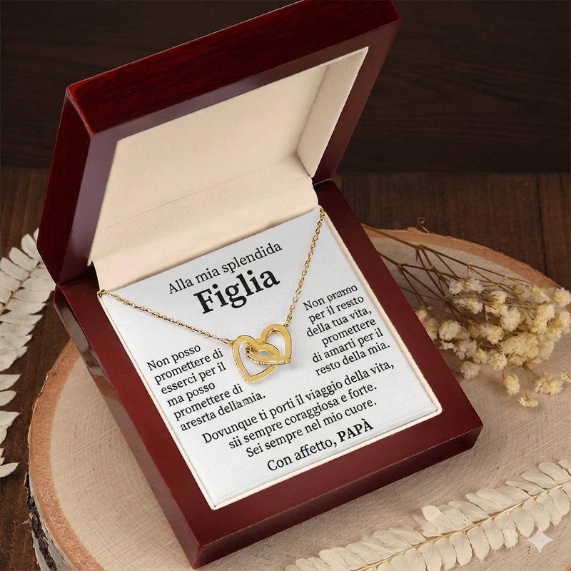 Alla Mia Meravigliosa Figlia - Collana Cuori - Con Affetto, Papà