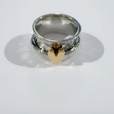 Anello d'Argento con Cuore Dorato Vintage