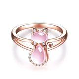 Anello a forma di gatto in oro rosa