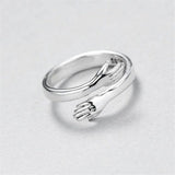 Anello Abbraccio Argento Regolabile