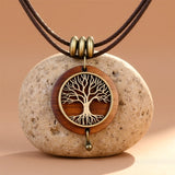 Collana "Albero della Vita Sacro" in Legno Naturale