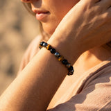 Bracciale "3 Protezioni" in Occhio di Tigre, Ematite & Obsidiana Nera
