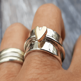 Anello d'Argento Cuore d'Oro