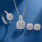 Set Gioielli in Oro Bianco “Aria Quadrata”