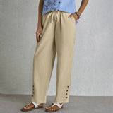 Shania - Pantaloni Casual con Bottoni