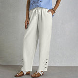 Shania - Pantaloni Casual con Bottoni