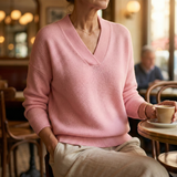 Faye | Maglione a collo V morbido in taglio casual