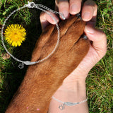 Bracciale Memoriale Argento con Ala d'Angelo e Impronta di Zampa