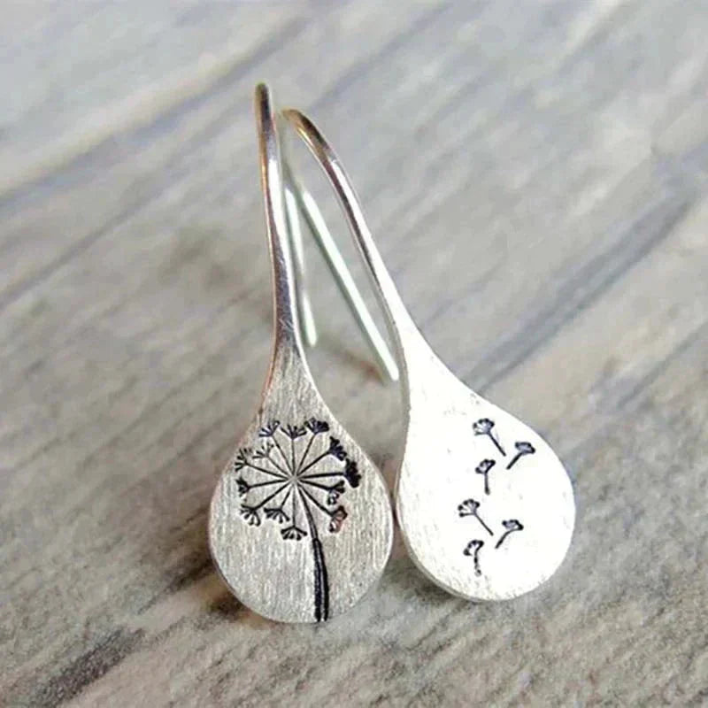 Vintage Silver Floral Earrings