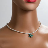 Collana Chic Bohemien con Stella Marina Turchese