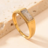 Anelli in Oro con Gemme Rettangolari Eleganti