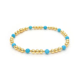 Bracciale con Charm a Croce in Perline Turchesi Vintage
