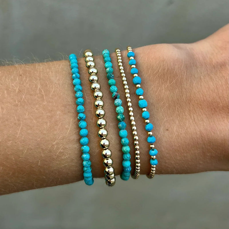 Bracciale Chic in Oro e Turchese con Perline