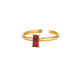 Anello d'Oro Delicato Regolabile con Gemma Colorata