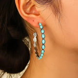 Orecchini Circolari Turchesi Vintage Bohemien