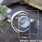 Anello in Argento con Pietra Luna Crescente