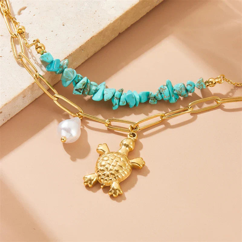 Bracciale Esclusivo in Turchese con Tartaruga