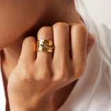 Anello Regolabile Larghezza Arcobaleno Cristallo Martellato