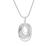 Collana Ovale Geometrica Vuota in Oro e Argento