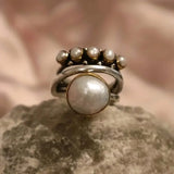 Set di Anelli Impilabili in Perla Argento