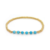 Bracciale con Charm a Croce in Perline Turchesi Vintage