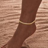Set di cavigliere in oro con cristalli (2 pezzi)