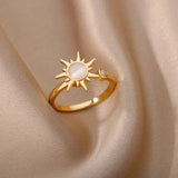 Anello in Oro con Pietra Luna Celestiale