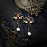 Orecchini Vintage in Perle Rosse