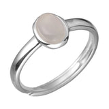 Anello Minimal in Pietra di Luna Ovale Argento