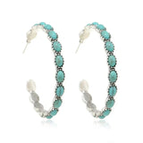 Orecchini Circolari Vintage Bohemien in Turchese
