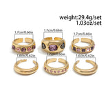 Anelli Impilabili in Cristallo Rosa Chunky