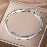 Set di Cavigliere Stratificate Eleganti in Oro 2pz