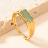 Anelli in Oro con Gemme Rettangolari Eleganti