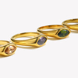 Anello Sigillo in Oro con Gemma Marquise