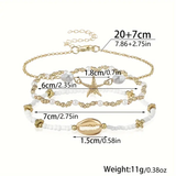 Set di cavigliere con stelle marine e conchiglie da 3 pezzi