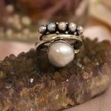 Set di Anelli Impilabili in Perla Argento