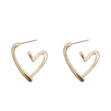Orecchini Funky a Forma di Cuore in Oro e Argento